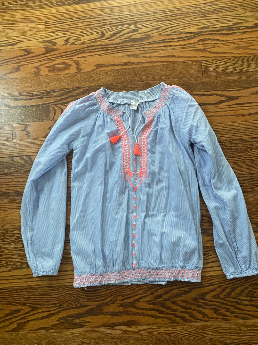 Cyrillus  paris Blouse with Pink Embroidery
